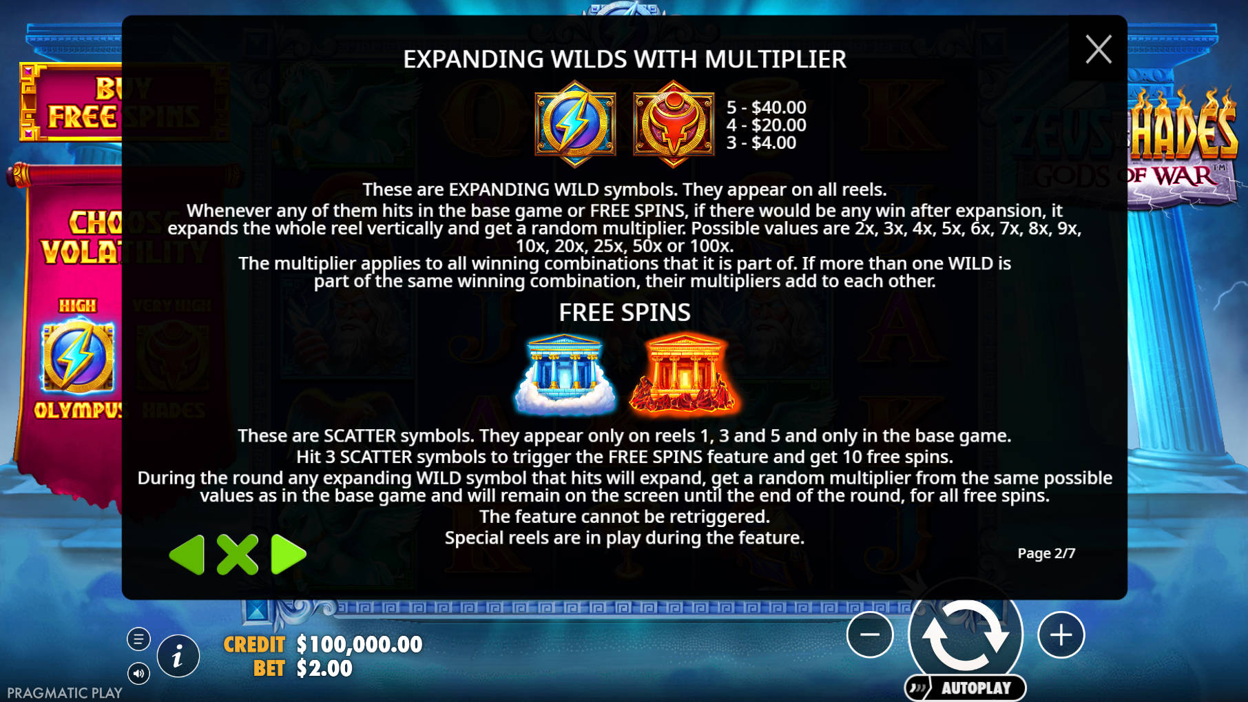 Zeus vs Hades Gods of War Slot - Multiplier - 96m1