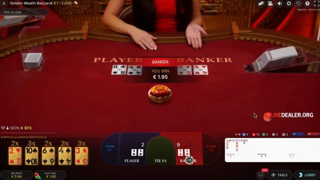 Golden Wealth Baccarat - Gameplay- 96m1