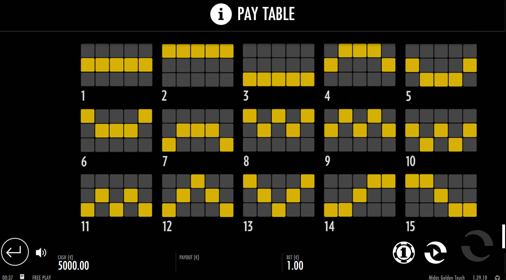 Midas Golden Touch Slot - Paylines - 96m1