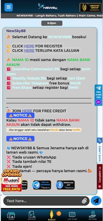Newsky88 - Livechat - 96m1