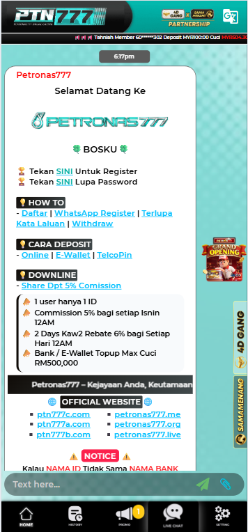PETRONAS777 - Livechat - 96m1